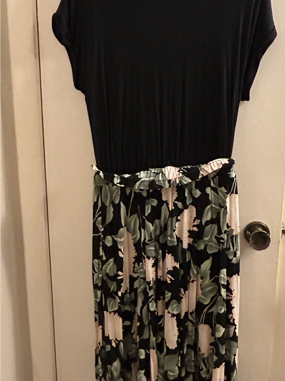 Lascana Black and Green Floral Women's Dress